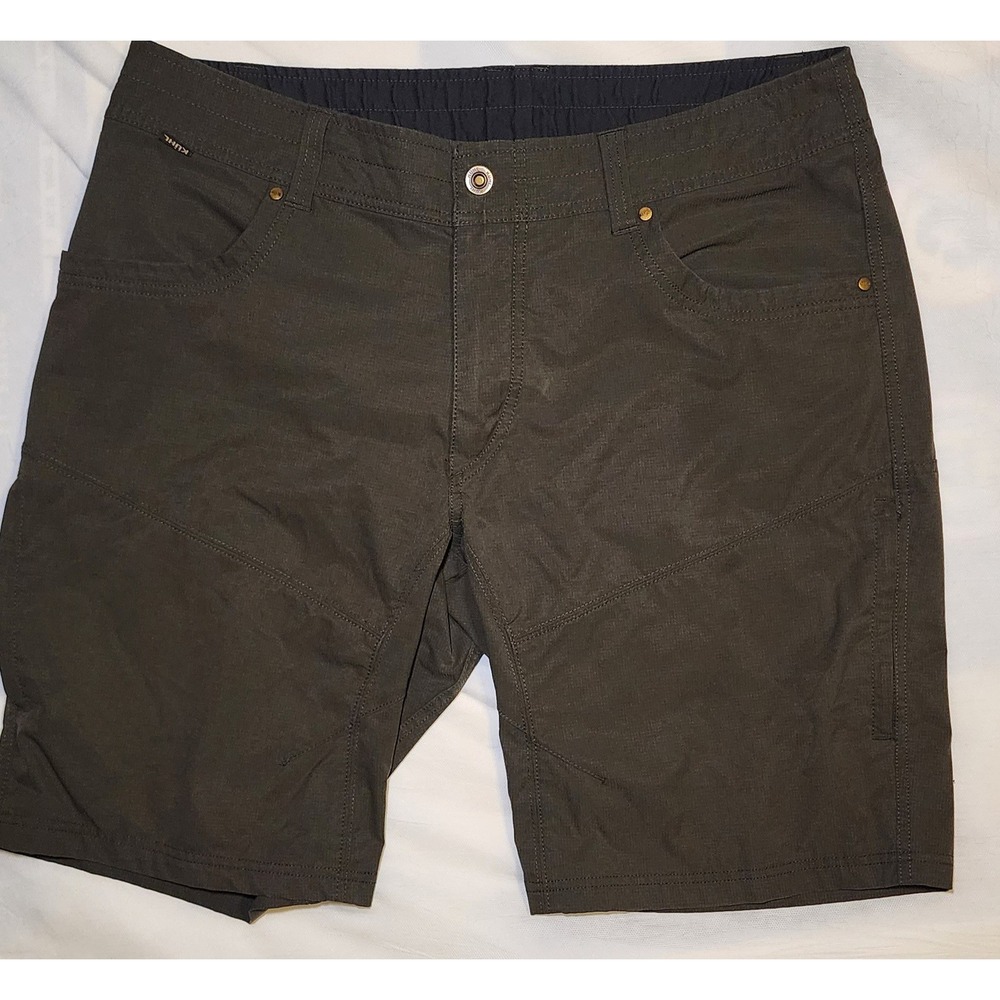KUHL Mens Olive Green Utility Silencer Kargo Shorts Sz 38 Hiking Outdoor Camping